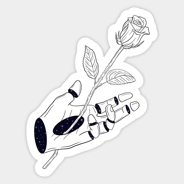 Rose in Hand Sticker by Eve Shmeve